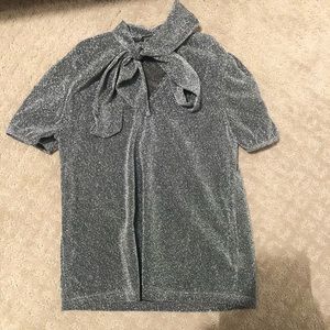 Shein Sparkly Silver Top - M